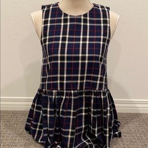 Flannel pattern open tie back tank.